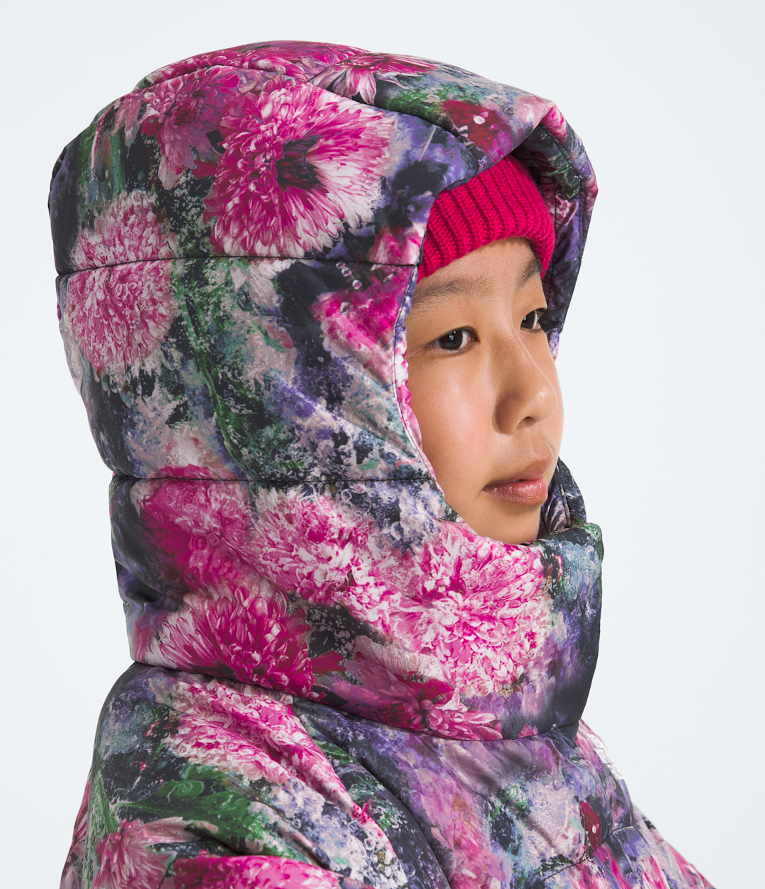 The North Face Girls’ North Down Hooded Jacket—Print