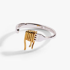 Pasta Girl Spaghetti Fork Ring Two Tone | Alex and Ani