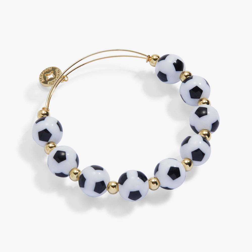 Soccer Beaded Bangle - Oversized Gold | Alex and Ani