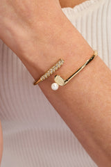 Golf Club 'My Cup of Tee' Bypass Cuff Bracelet Gold | Alex and Ani