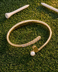 Golf Club 'My Cup of Tee' Bypass Cuff Bracelet Gold | Alex and Ani