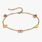 Fruit Inline Charm Anklet Stainless Steel Gold | Alex and Ani