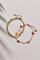 Fruit Inline Charm Anklet Stainless Steel Gold | Alex and Ani