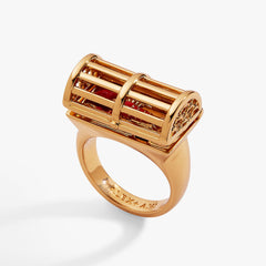 Lobster Boil Hinged Cage Ring Gold | Alex and Ani