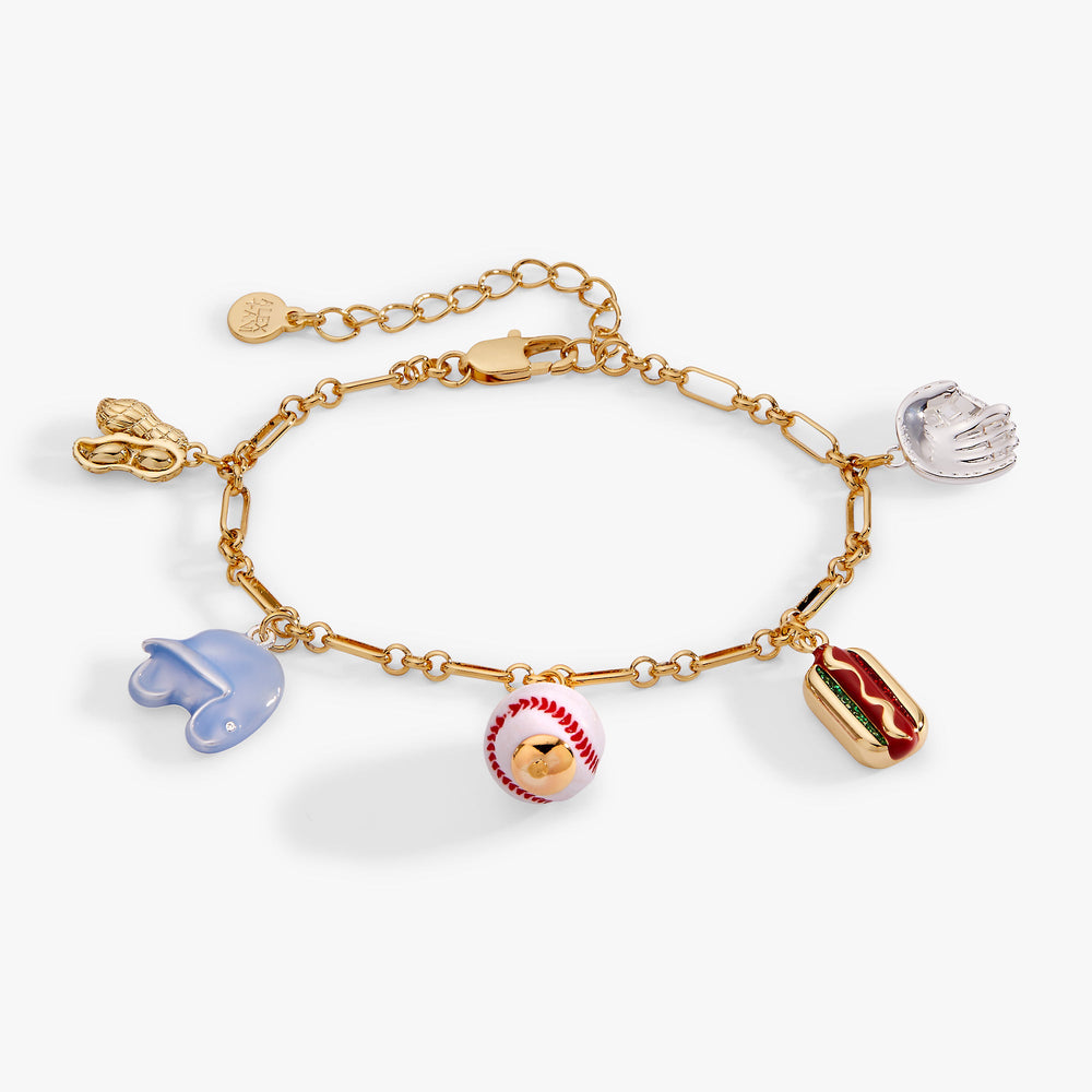 Take Me Out to the Ballgame Charm Bracelet Two Tone | Alex and Ani