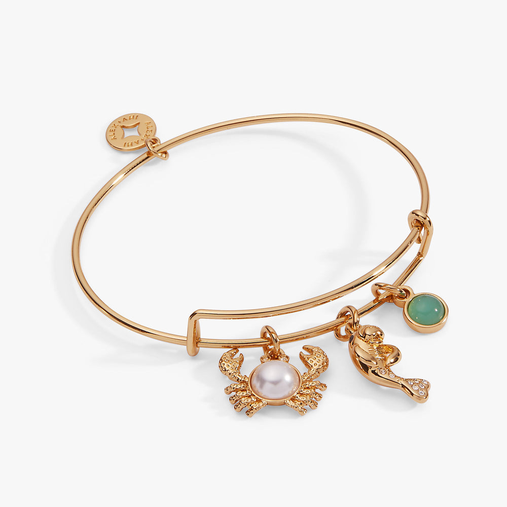 Sea Creature Multi Charm Bangle Gold | Alex and Ani