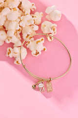 Here For The Drama!' Movie Theater Popcorn & Ticket Charm Bangle
Gold | Alex and Ani