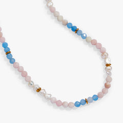 Sandy Peach Ombre Semi-Precious Beaded Necklace Stainless Steel Gold | Alex and Ani