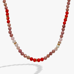 Coral Ombre Semi-Precious Beaded Necklace Stainless Steel Gold | Alex and Ani