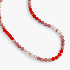 Coral Ombre Semi-Precious Beaded Necklace Stainless Steel Gold | Alex and Ani