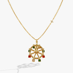 Carnival Spinning Ferris Wheel Necklace Gold | Alex and Ani