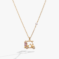 Golf Cart Necklace Gold | Alex and Ani