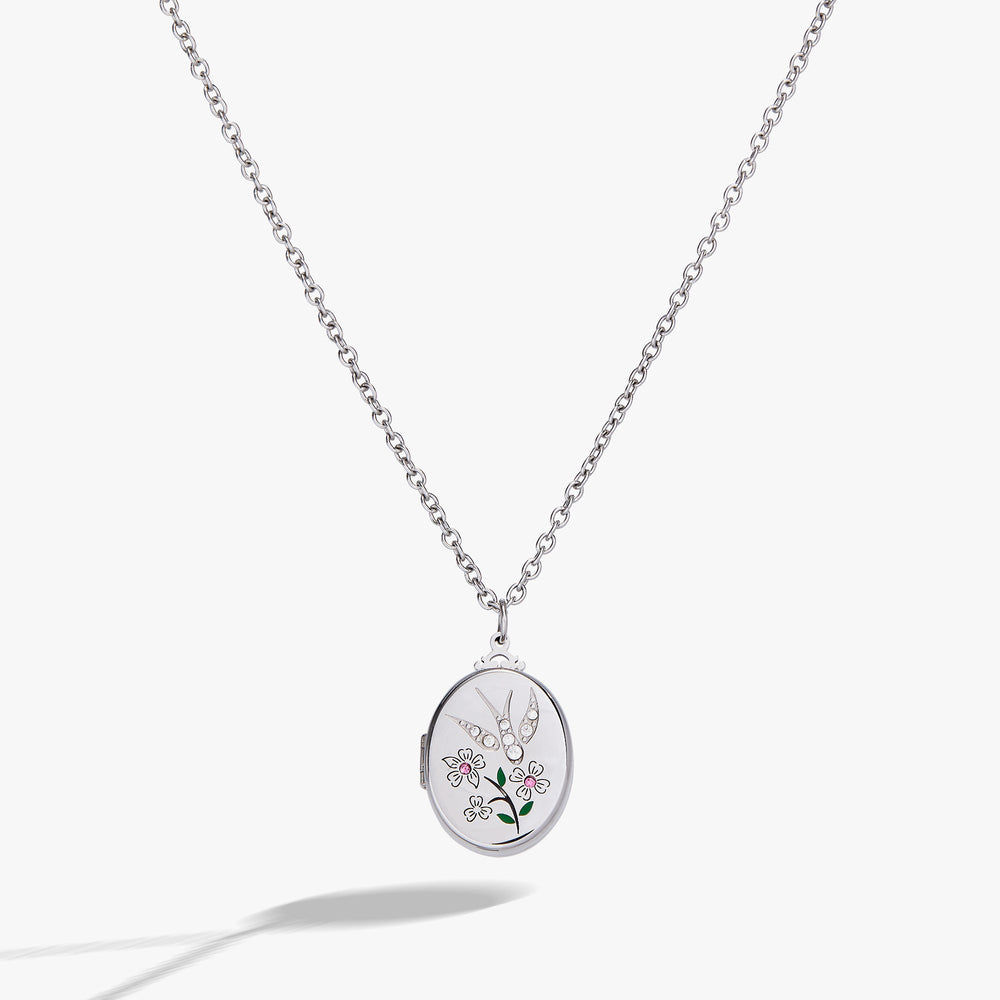 Birds of a Feather Locket Pendant Stainless Steel Silver | Alex and Ani