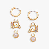 Golf Cart Interchangeable Charm Huggie Hoop Set of 2 Gold | Alex and Ani