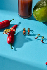 Taco Hot Sauce & Pepper Stud Set Gold | Alex and Ani