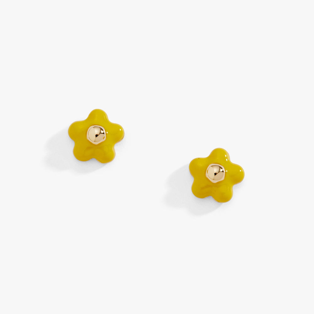 Enamel Buttercup Stud Earrings Gold | Alex and Ani