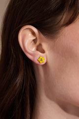 Enamel Buttercup Stud Earrings Gold | Alex and Ani