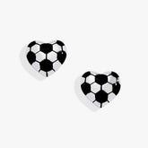 Soccer Heart Stud Earrings Silver | Alex and Ani