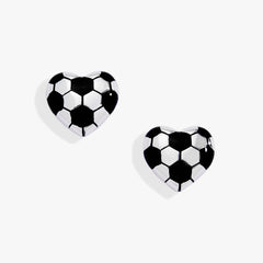 Soccer Heart Stud Earrings Silver | Alex and Ani