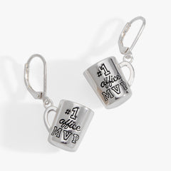 #1 'Office MVP' Mug Earrings Silver | Alex and Ani