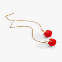 Farmers' Market Tomato Threader Earrings Gold | Alex and Ani