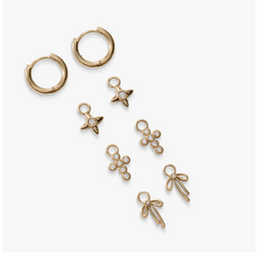 Coquette Christian Huggie Earring Set Gold | Alex and Ani