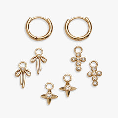 Coquette Christian Huggie Earring Set Gold | Alex and Ani
