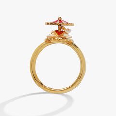 Carnival Carousel Bunny Spinner Ring Gold | Alex and Ani