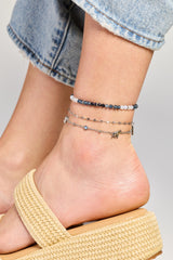 Elephant Inline Charm Anklet Stainless Steel Silver | Alex and Ani