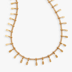 Paddle Tassel Chain Anklet Stainless Steel Gold | Alex and Ani