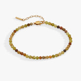 Green Ombre Semi-Precious Beaded Anklet Stainless Steel Gold | Alex and Ani