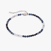 Blue Ombre Semi-Precious Beaded Anklet Stainless Steel Silver | Alex and Ani