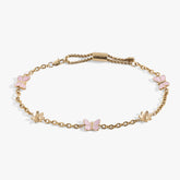 Butterfly and Flower Anklet Stainless Steel Silver | Alex and Ani