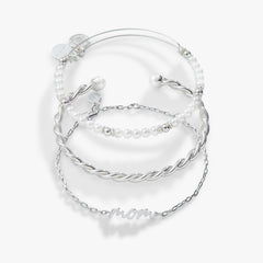 Mom' Script Bracelet, Set of 3 Silver | Alex and Ani