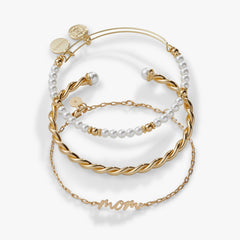 Mom' Script Bracelet, Set of 3 Silver | Alex and Ani