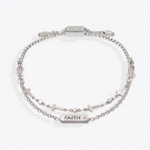 Faith Stranded™ Bracelet Set Stainless Steel Silver | Alex and Ani