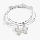 Perfect Pairs- Butterfly Wings Bangle Set of 2 Gold | Alex and Ani
