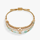 Four-Leaf Clover Stranded™ Bracelet Set Stainless Steel Gold | Alex and Ani