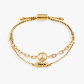 Peace Stranded Bracelet™ Set Stainless Steel Gold | Alex and Ani
