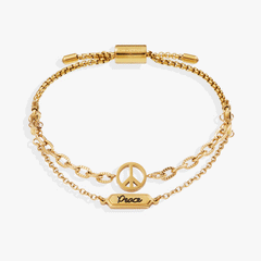 Peace Stranded Bracelet™ Set Stainless Steel Gold | Alex and Ani
