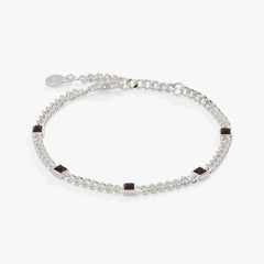 Amethyst Curb Chain Bracelet, February Birthstone Gold | Alex and Ani