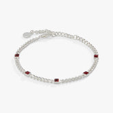 Scarlet Curb Chain Bracelet, January Birthstone Gold | Alex and Ani