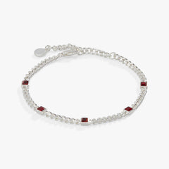 Scarlet Curb Chain Bracelet, January Birthstone Gold | Alex and Ani