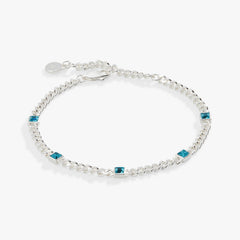 Blue Zircon Curb Chain Bracelet, December Birthstone Gold | Alex and Ani