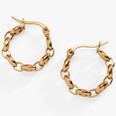 Frozen Mariner Chain Hoop Stainless Steel Gold | Alex and Ani
