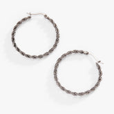 Frozen French Rope Chain Hoop Stainless Steel Gold | Alex and Ani