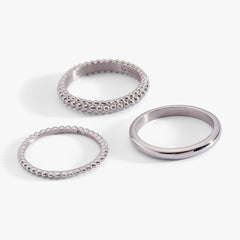 3 ring set-ball texture Stainless Steel Gold | Alex and Ani