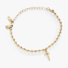 Cross Ball Chain Bracelet Stainless Steel Silver | Alex and Ani