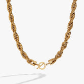 Large Rope Chain Toggle Necklace Stainless Steel Gold | Alex and Ani