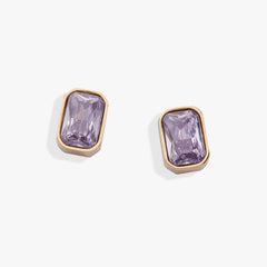 June Emerald-Cut Birthstone Stud Stainless Steel Gold | Alex and Ani